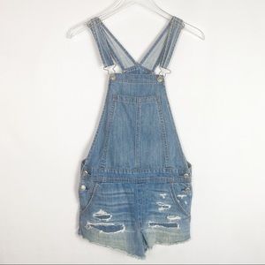 AMERICAN EAGLE DISTRESSED SHORT OVERALLS‎ XS